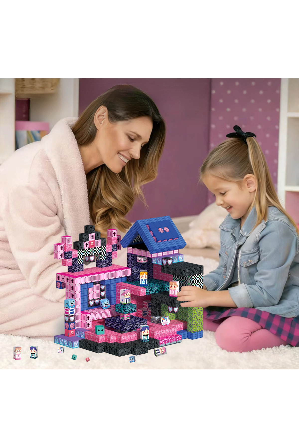 McBlok Minecraft Manyetik Küp Blok Yapı Taşı 100 Parça fotoğrafı 5 (önizleme)