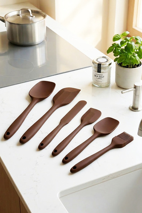 Ela&Elis Arvenza Silikon Mutfak Seti 6 Parça Isıya Dayanıklı Spatula Kaşık Fı...