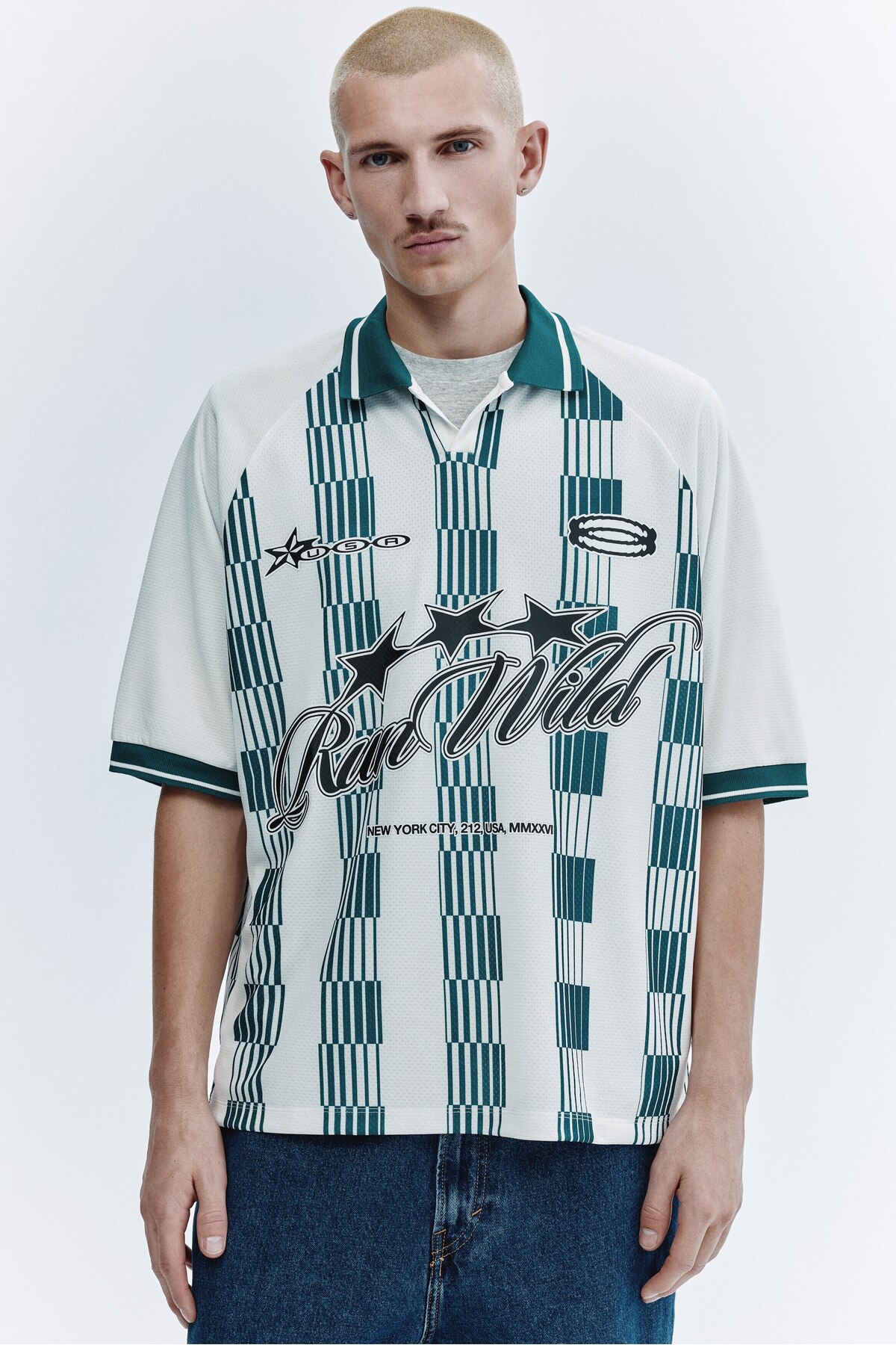 تی شرت فوتبال گشاد و راحت اچ اند ام پولوشرت H&M
