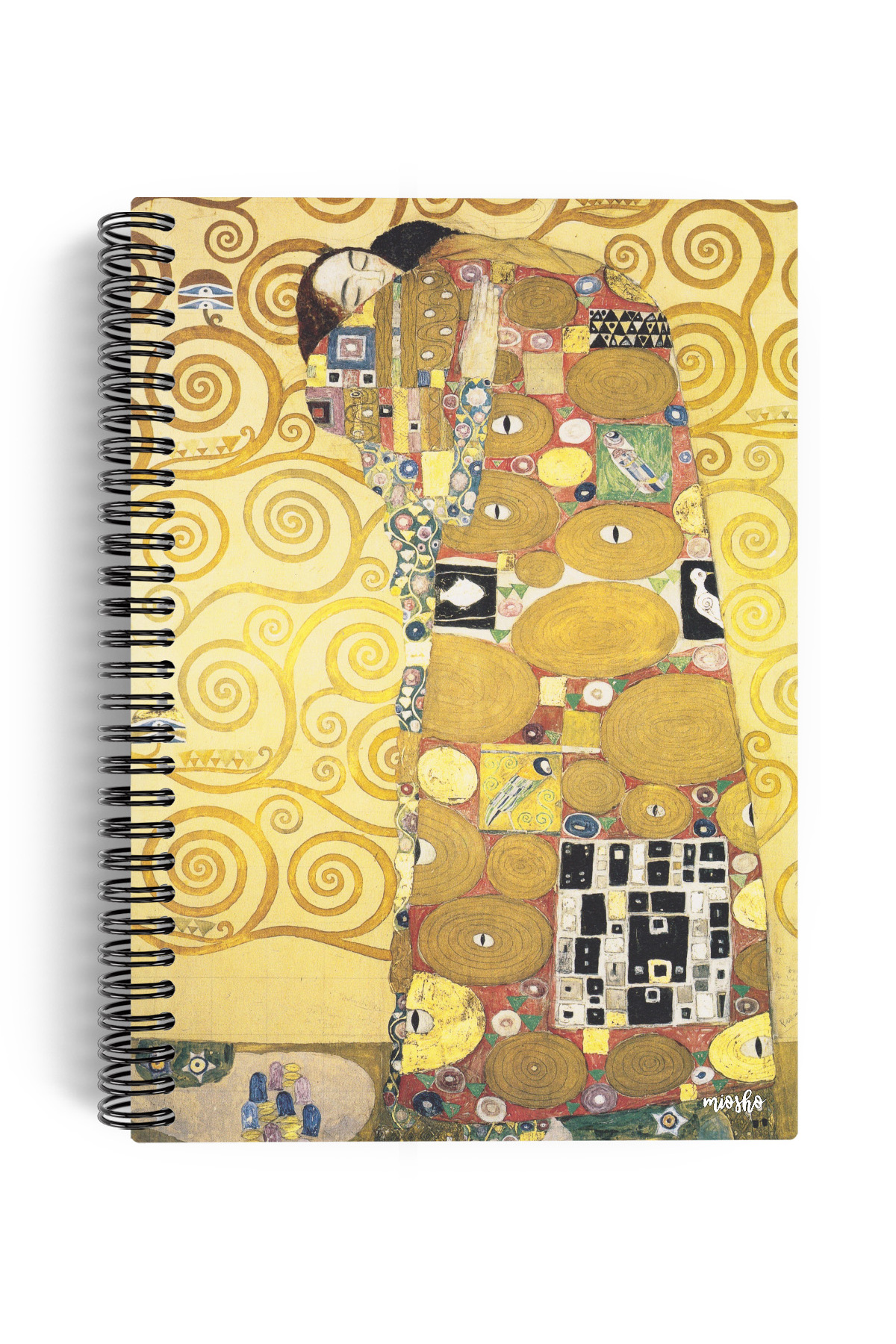 miosho Gustav Klimt / The Embrace, 1905-09 | Spiralli Defter 14 | A5 | Çizgisiz | 100 Sayfa | Sanat