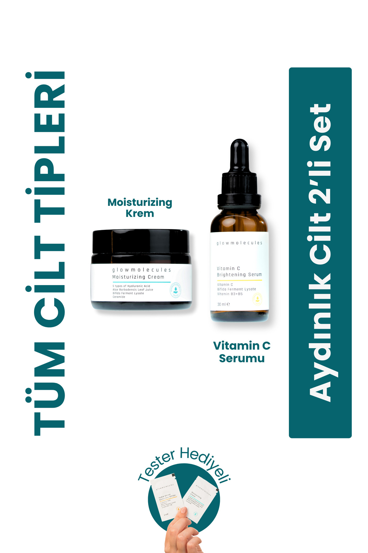 2'li Set Aydınlık Cilt - Nemlendirici Krem + C Vitamini Serum — GM-CSET-01 — تصویر 5 از 8