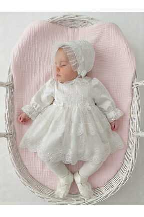 Panfilia Kız Bebek Güpürlü / Dantelli 4'lü Mevlüt Düğün Elbise Seti