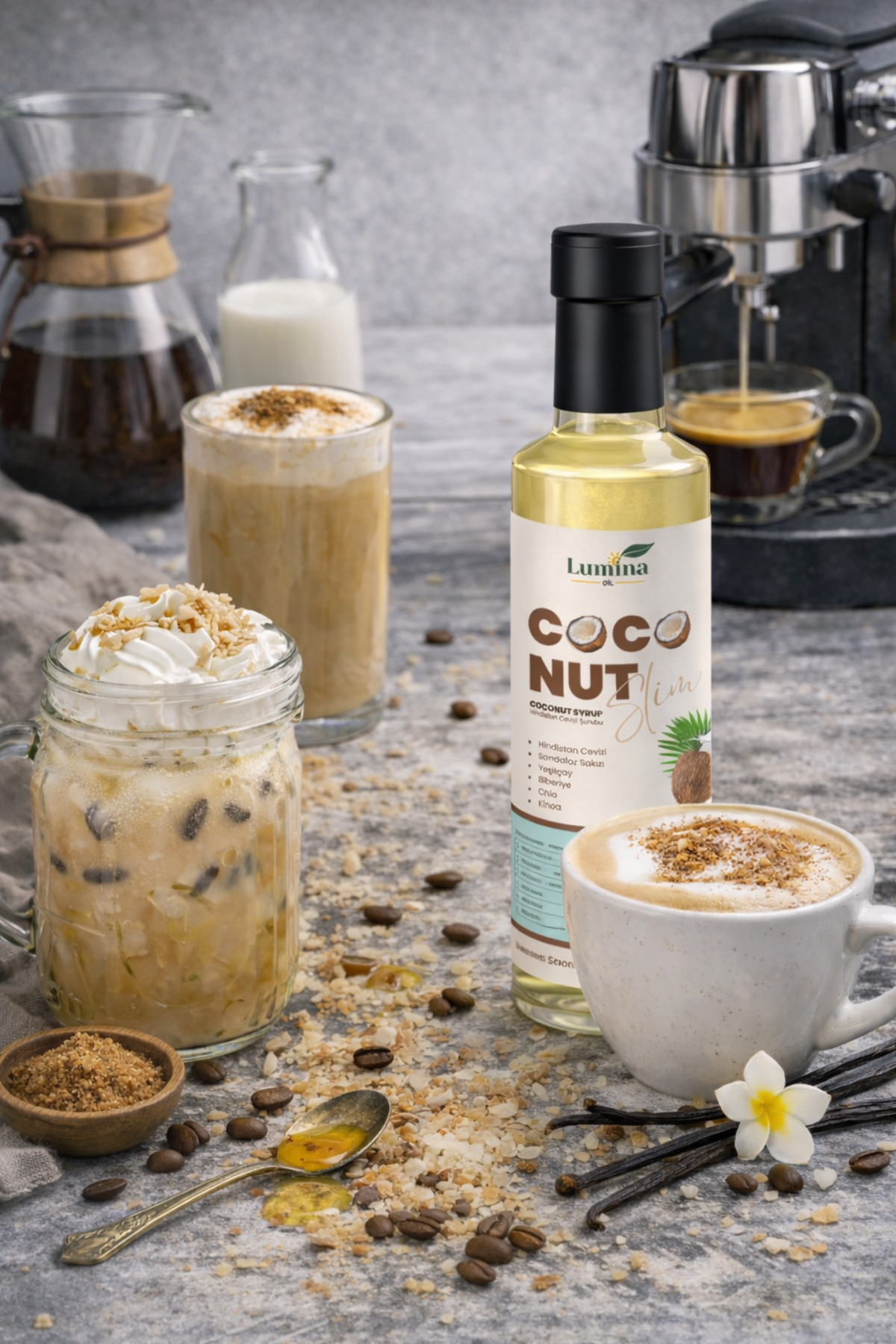 LUMİNAOİL Coconut Mix Fit Slim Hindistan Cevizi Şurubu 250 ML