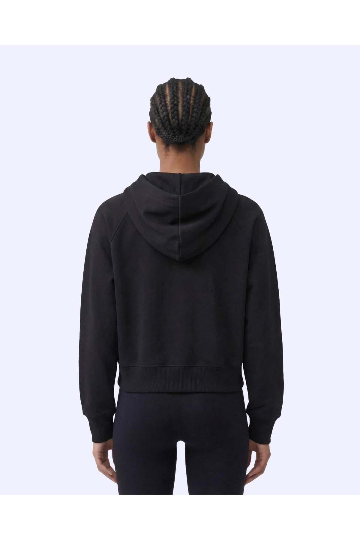 Kappa Milas Full Zip Kadın Siyah Regular Fermuarlı Eşofman Üstü görsel 5