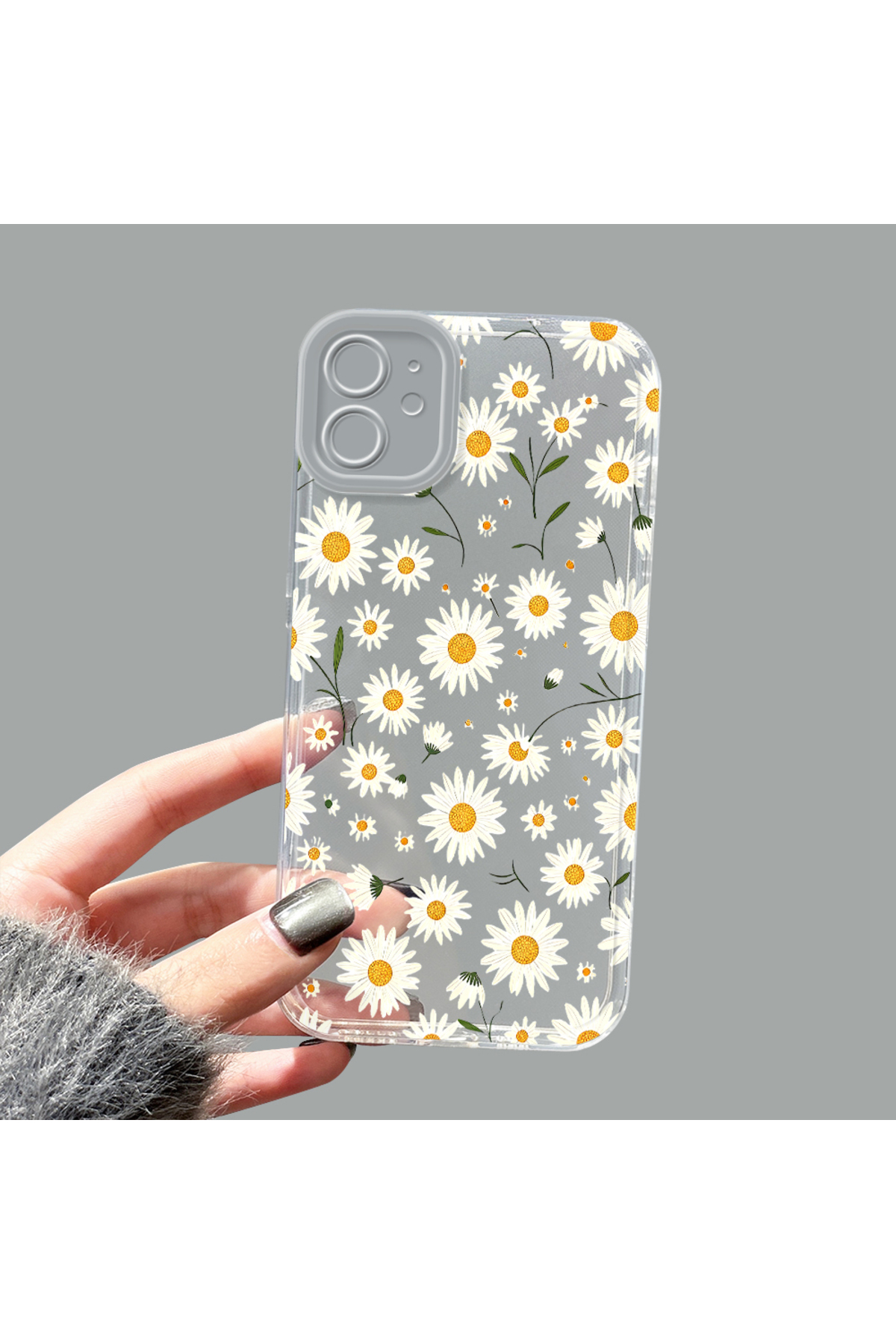transparent Silicone Case with Anti-Shock Aesthetic Printing Pattern with Camera Protection for iPhone 11 Compatible