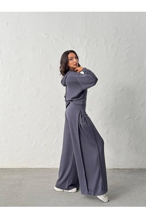 Elikra YAN AĞ PİLE DETAYLI MODAL PANTOLON