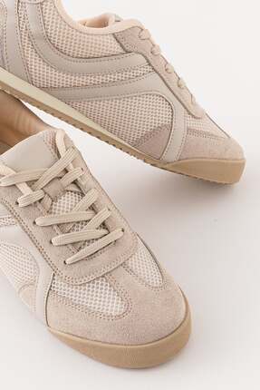 Golder Kadın Günlük Bej Sneaker Bağcıklı Rahat Spor Ayakkabı
