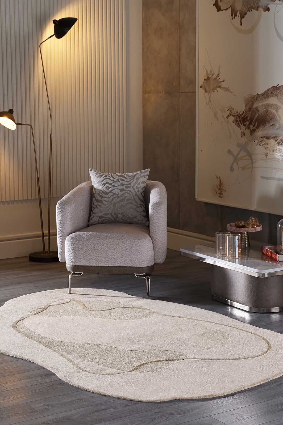 Lugano Art 19041 Dustproof Three-Dimensional Custom Shaped Design Carpet
