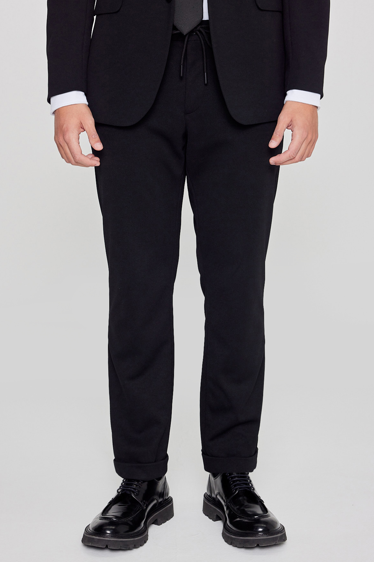 AC&Co / Altınyıldız Classics  Erkek Siyah Slim Fit Dar Kesim Mono Yaka Beli Bağlamalı Kapak Cepli Esnek Takım Elbise - Görsel 6