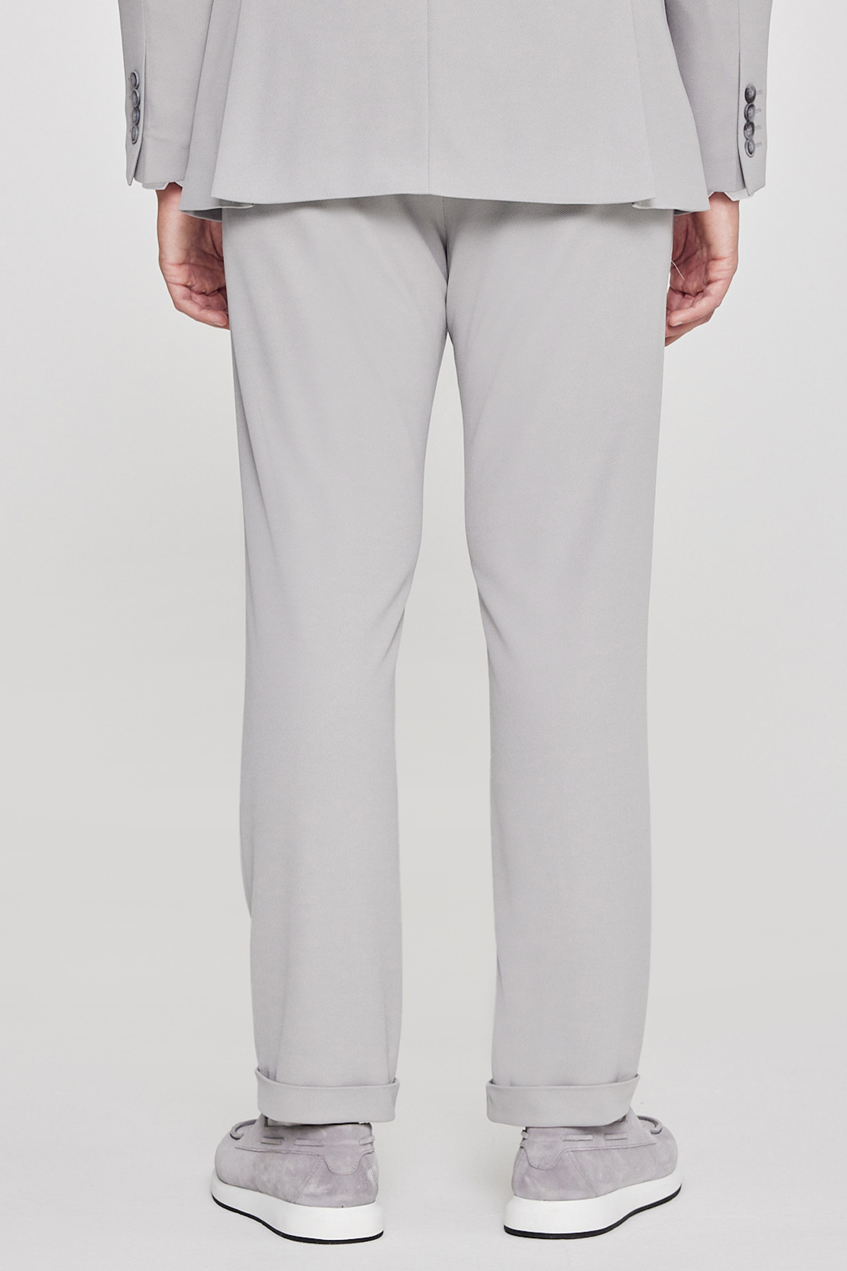 AC&Co / Altınyıldız Classics  Erkek Gri Slim Fit Dar Kesim Mono Yaka Beli Bağlamalı Kapak Cepli Esnek Takım Elbise - Görsel 7