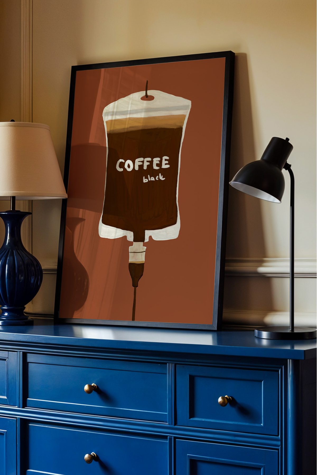Kahve Tablo Coffee Yazılı Poster Modern Mutfak Duvar Dekoru Çerçevesiz