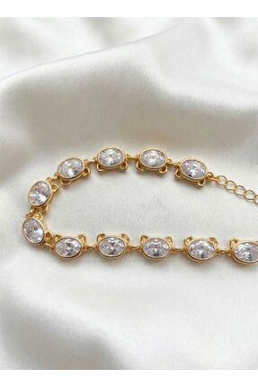 Aymer Bijuteri Xuping Jewelry Oval Kedi Taşlı Zirkon Bileklik
