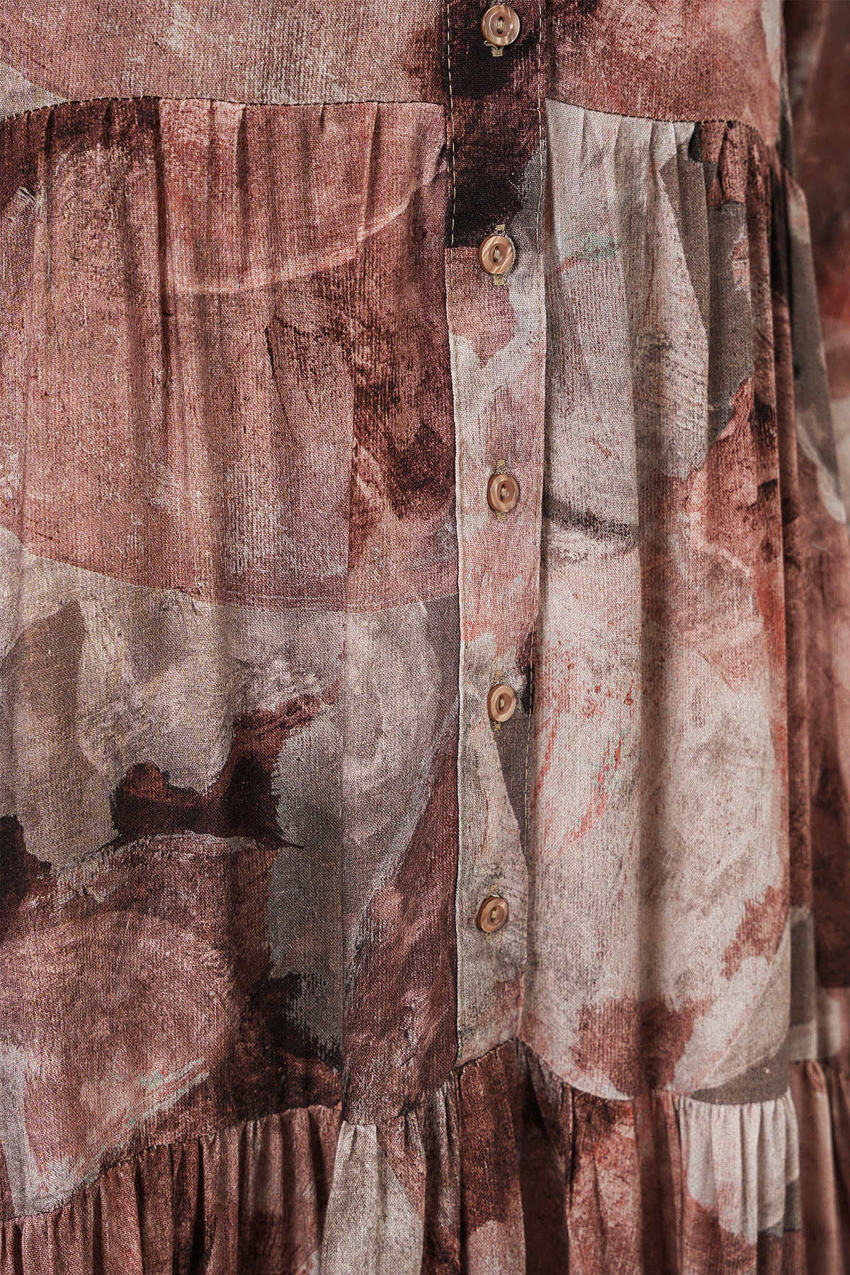 Bigdart  Kadın Desenli Uzun Tesettür Elbise 2585 - D.Gül Kurusu - Görsel 5