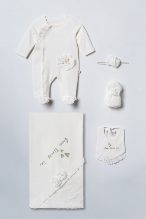 ciccimbaby Yenidoğan Kız Bebek Hastane Çıkışı Tulumlu 5li Set %Pamuklu-Butik ...