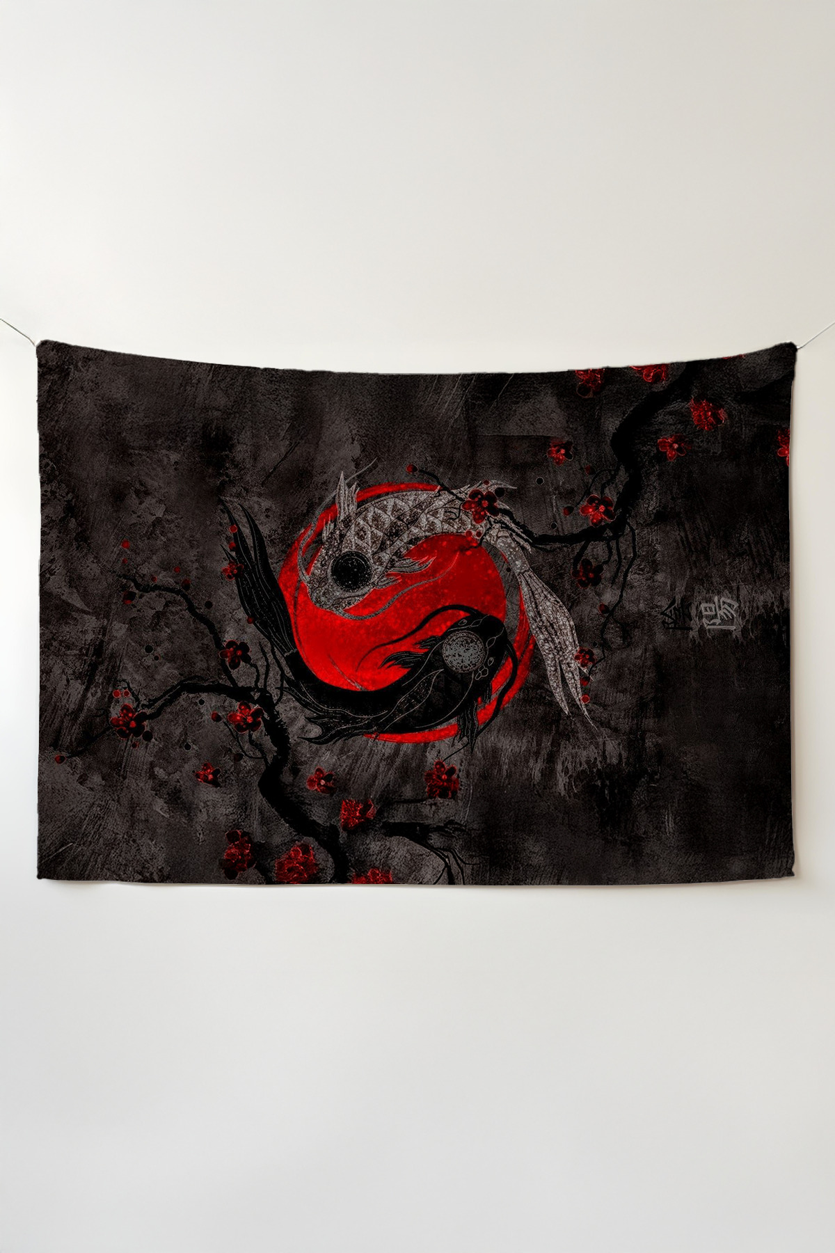 Ying & Yang Themed Wallcovering – Oversized Tapestry Tapestry Tapestry, Game Anime Movie Room Decor