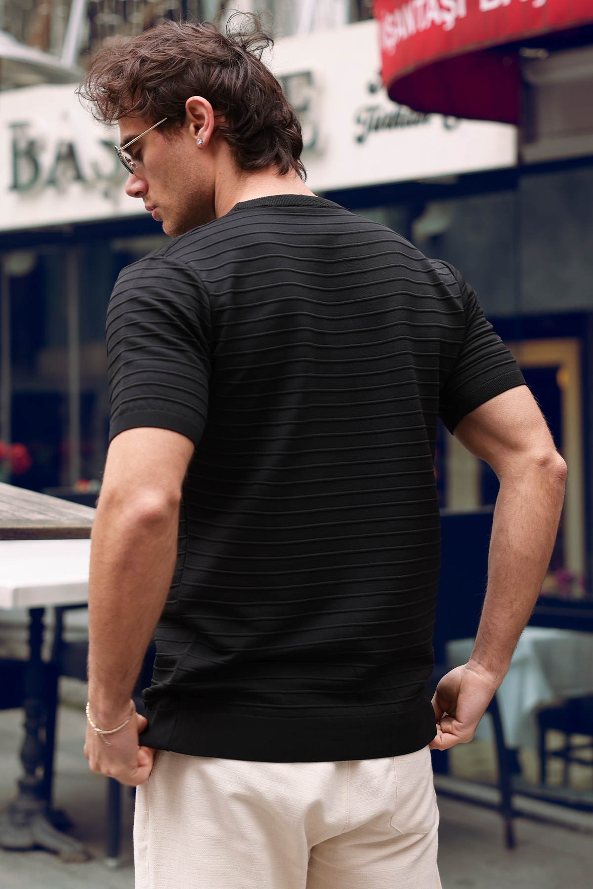 aziso  Erkek Bisiklet Yaka T-Shirt - Görsel 5