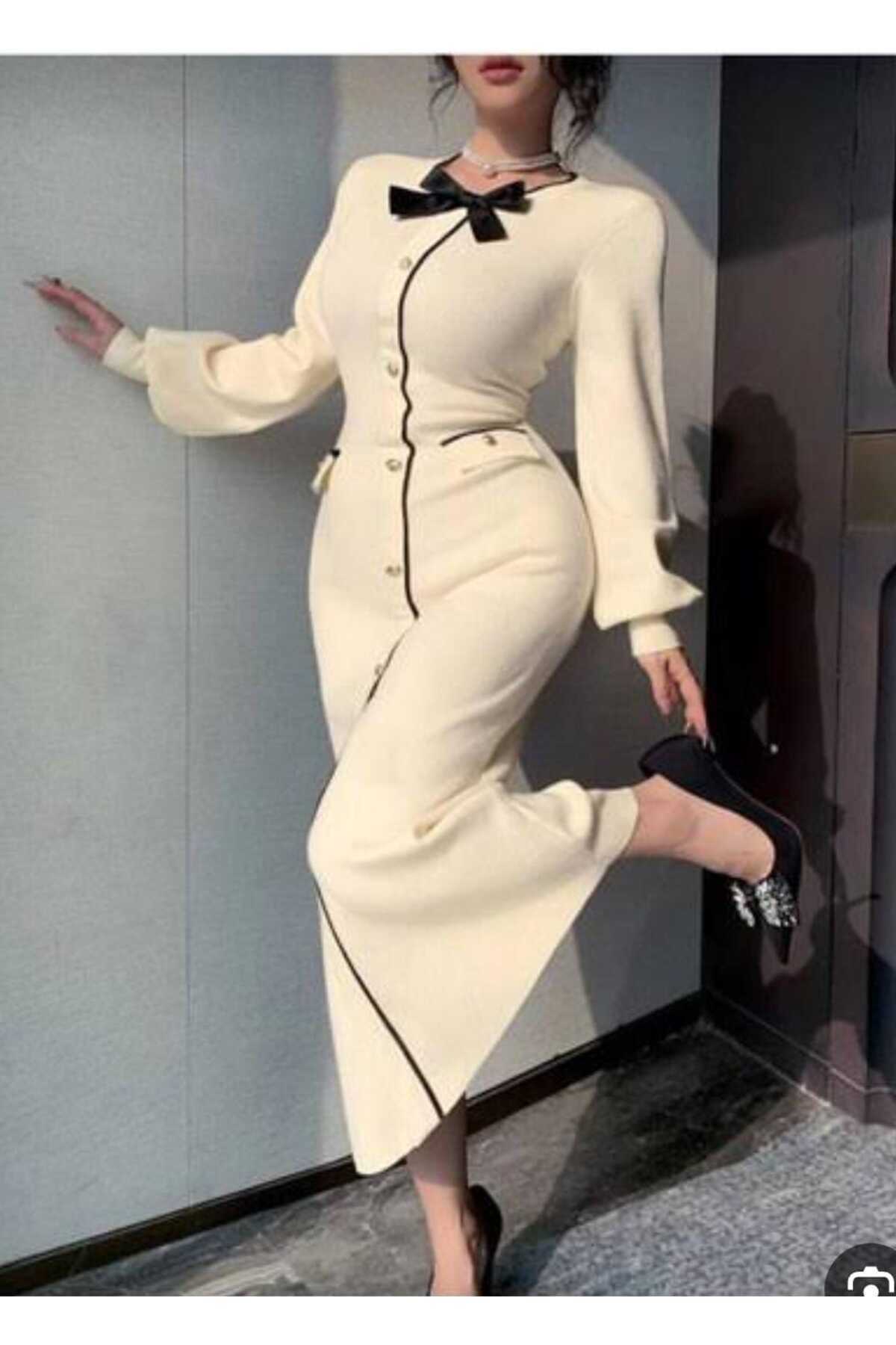 Abalı  Yeni sezon Kadın Triko Elbise – Şık ve Rahat Günlük Kullanım jar almajbour Mery model