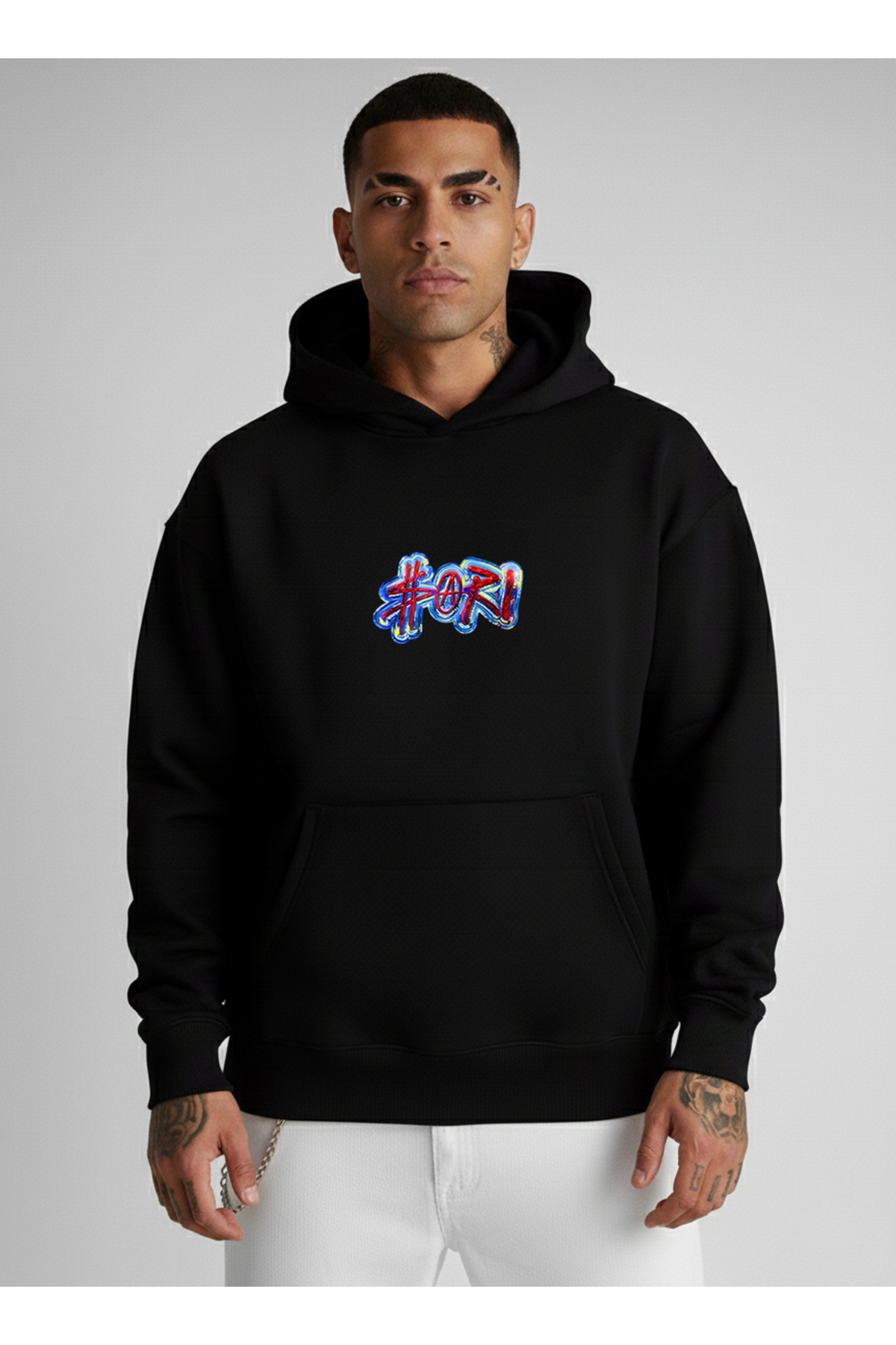 VODEXA Hooded Sweatshirt Sori Printed Men's Oversized 100% Cotton Pack Hoodie