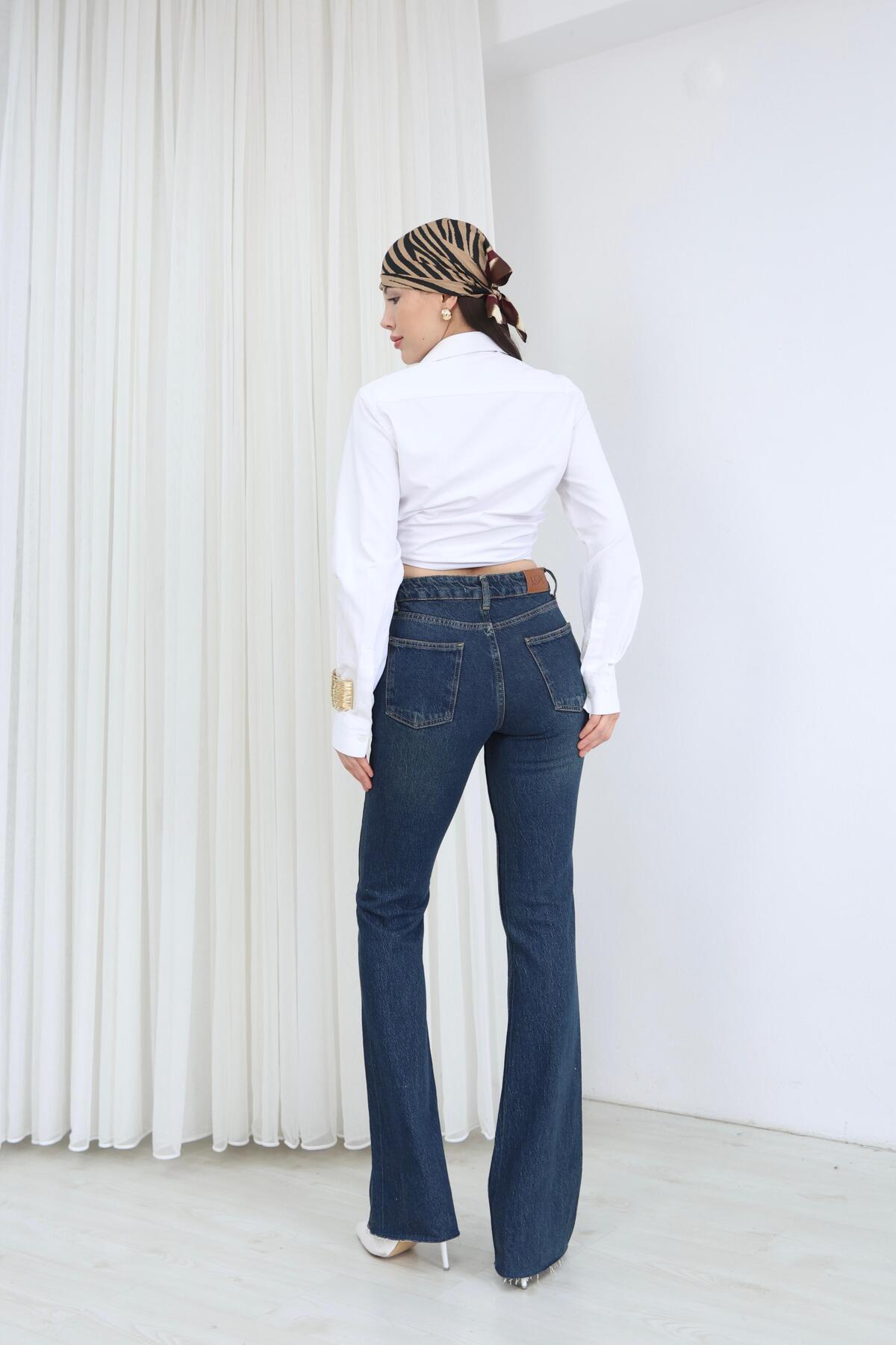 شلوار جین با کمر بلند زنانه UCA JEAN مدل Comfort Lycra Flare Jean 7