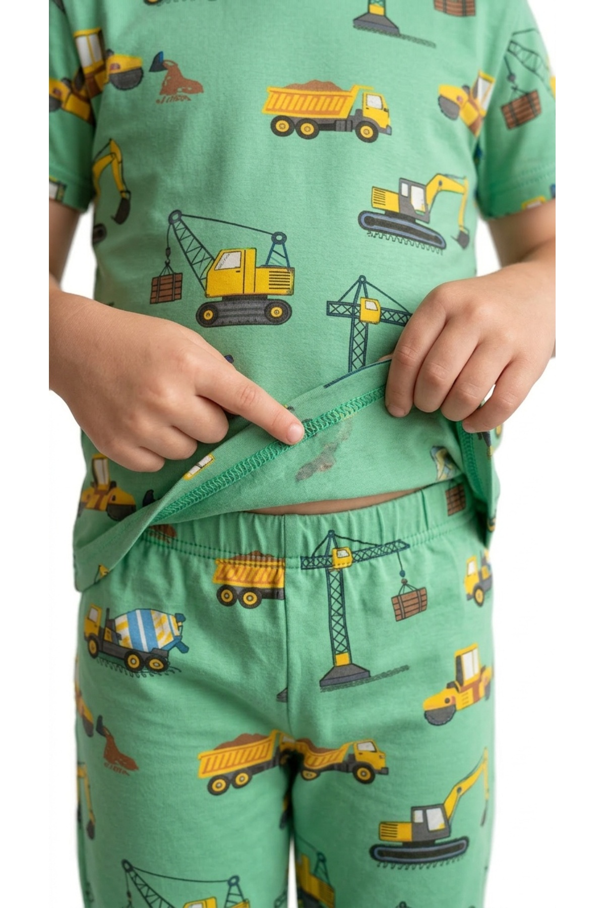 çamaşır bahçesi kendinize iyi bakın Kısa Kollu Desenli Çocuk Pijama Takım #baskılıçocukpijamatakım #inşaatdesenlipijama #çamaşırbahçesi fotoğrafı 5 (önizleme)