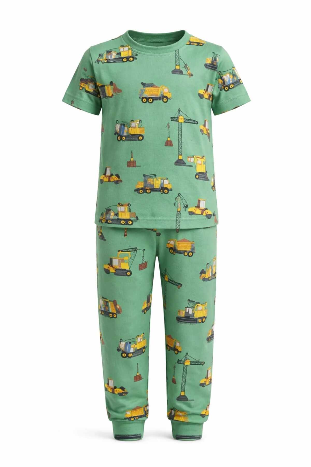 çamaşır bahçesi kendinize iyi bakın Kısa Kollu Desenli Çocuk Pijama Takım #baskılıçocukpijamatakım #inşaatdesenlipijama #çamaşırbahçesi fotoğrafı 4 (önizleme)