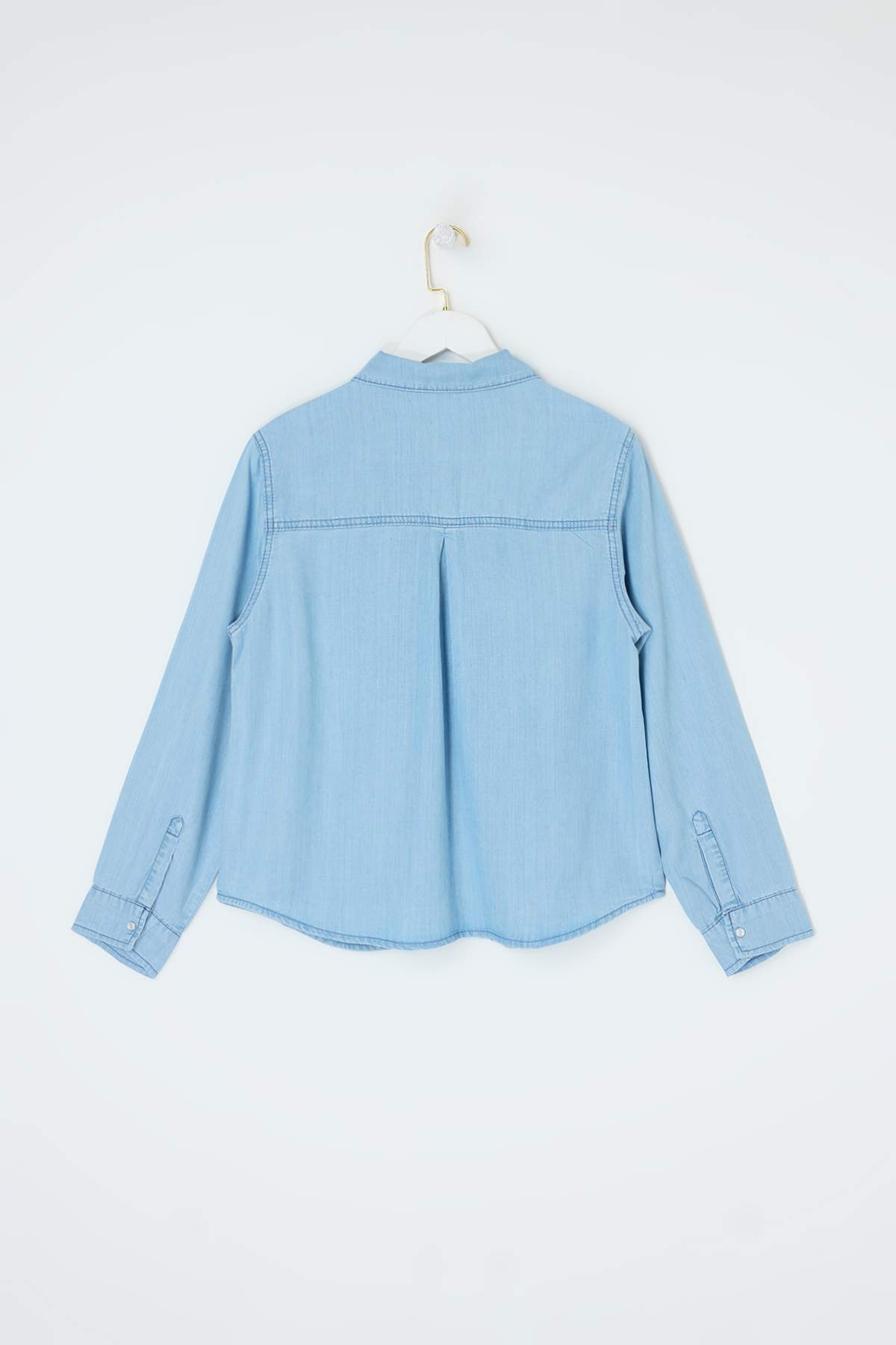 Trendyolmilla  Mavi Oversize/Geniş Kesim More Sustainable %100 Tencel Gömlek TWOSS26GO00119 - Görsel 6