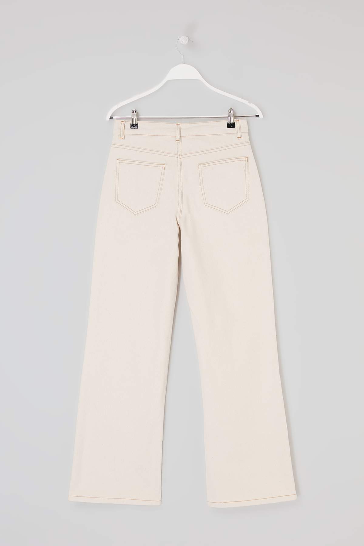 Trendyolmilla  Ekru Yüksek Bel Straight/Düz Kesim %100 Pamuklu Jeans TWOSS26JE00183 - Görsel 6