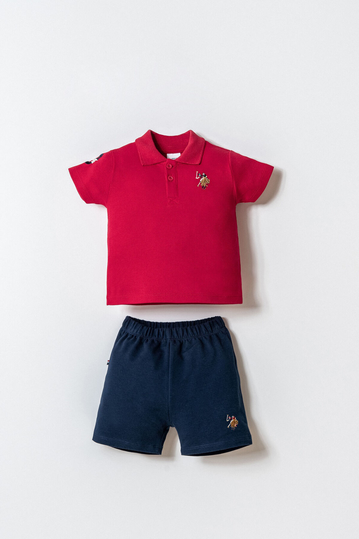 U.S. Polo Assn. Baby Boy Red Shorts Set