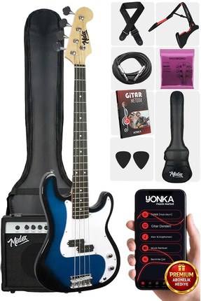 Midex Cbg-460bl 46 Inç 4/4 Yetişkin Amfili Bas Gitar Seti Blue