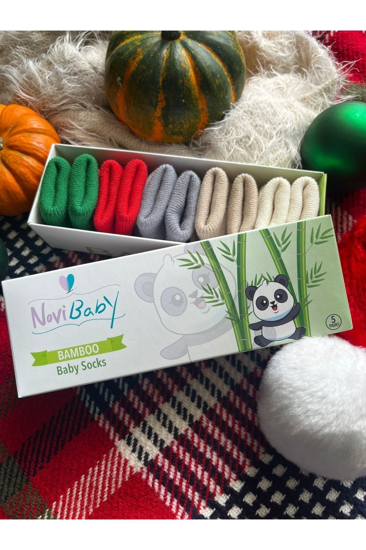 Novibaby 5'li Bambu Yenidoğan Bebek Çorap I Winter I Kız Erkek Bebek Çorabı fotoğrafı 7 (önizleme)