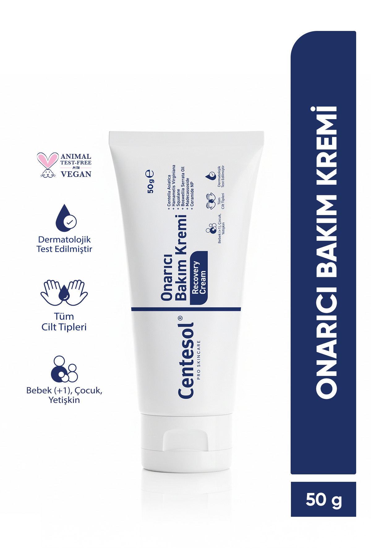 CENTESOL Onarıcı Cilt Bakım Kremi Yoğun Nemlendirici Bariyer Güçlendirici Recovery Cica Cream 50 G — 8682644280622