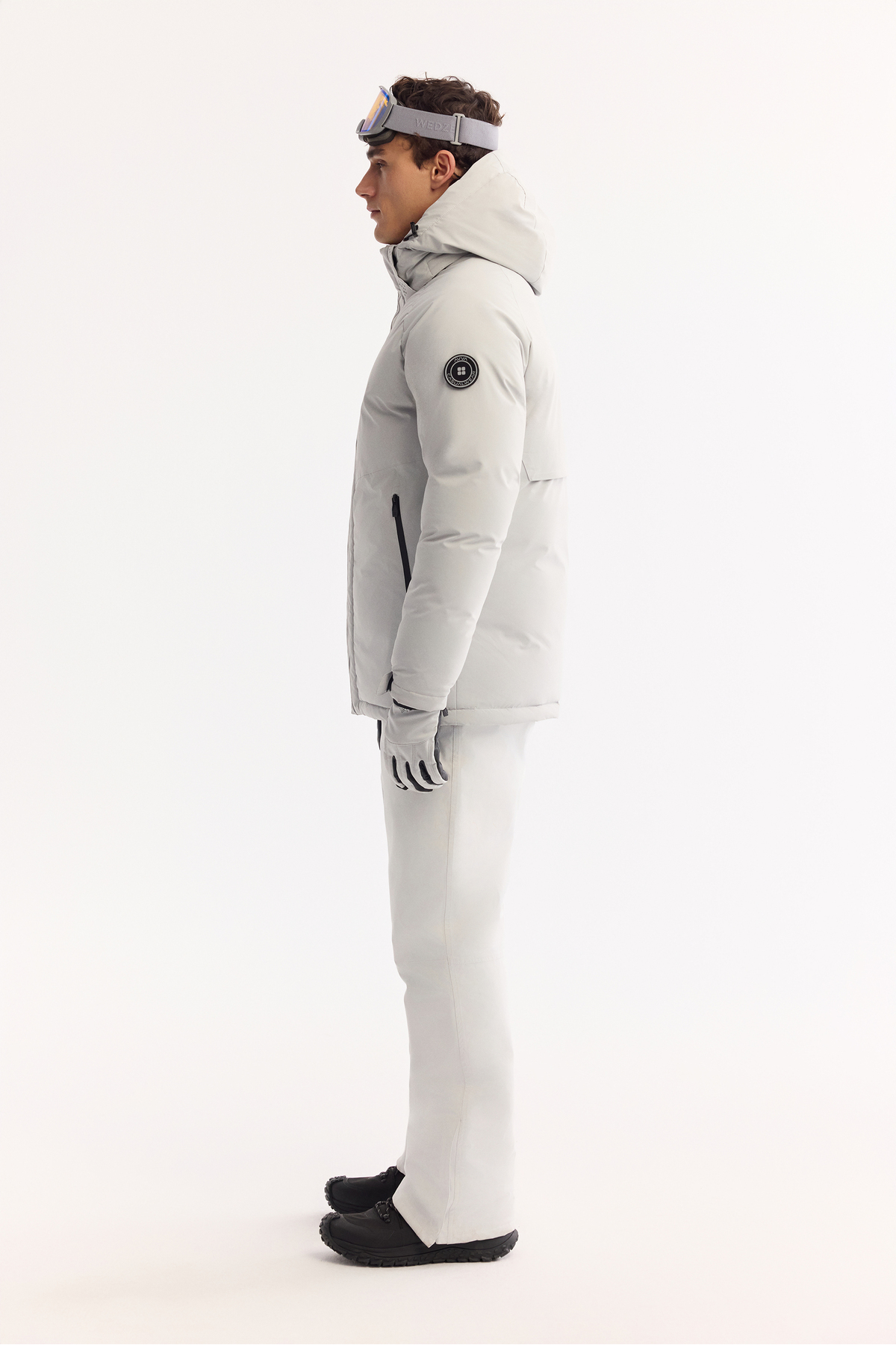 Avva  Erkek Gri Kapüşonlu Su İtici Rüzgar Geçirmez -15°C Dayanıklı Şişme Kayak Montu A52Y6161 - Görsel 7