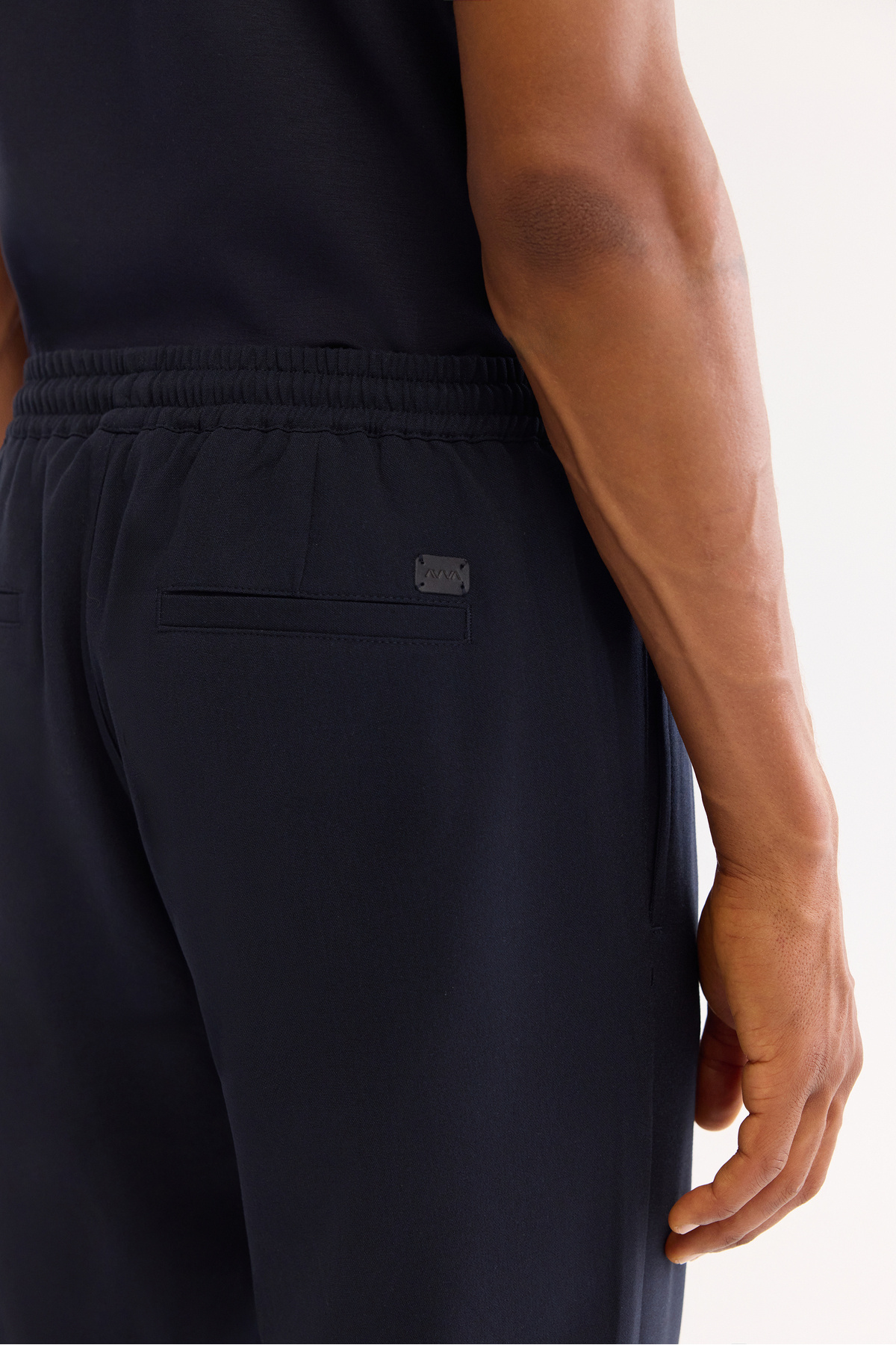 Avva  Erkek Lacivert Beli Lastikli Bağcıklı Duble Paça Jogger Relaxed Fit Pantolon E003000 - Görsel 6