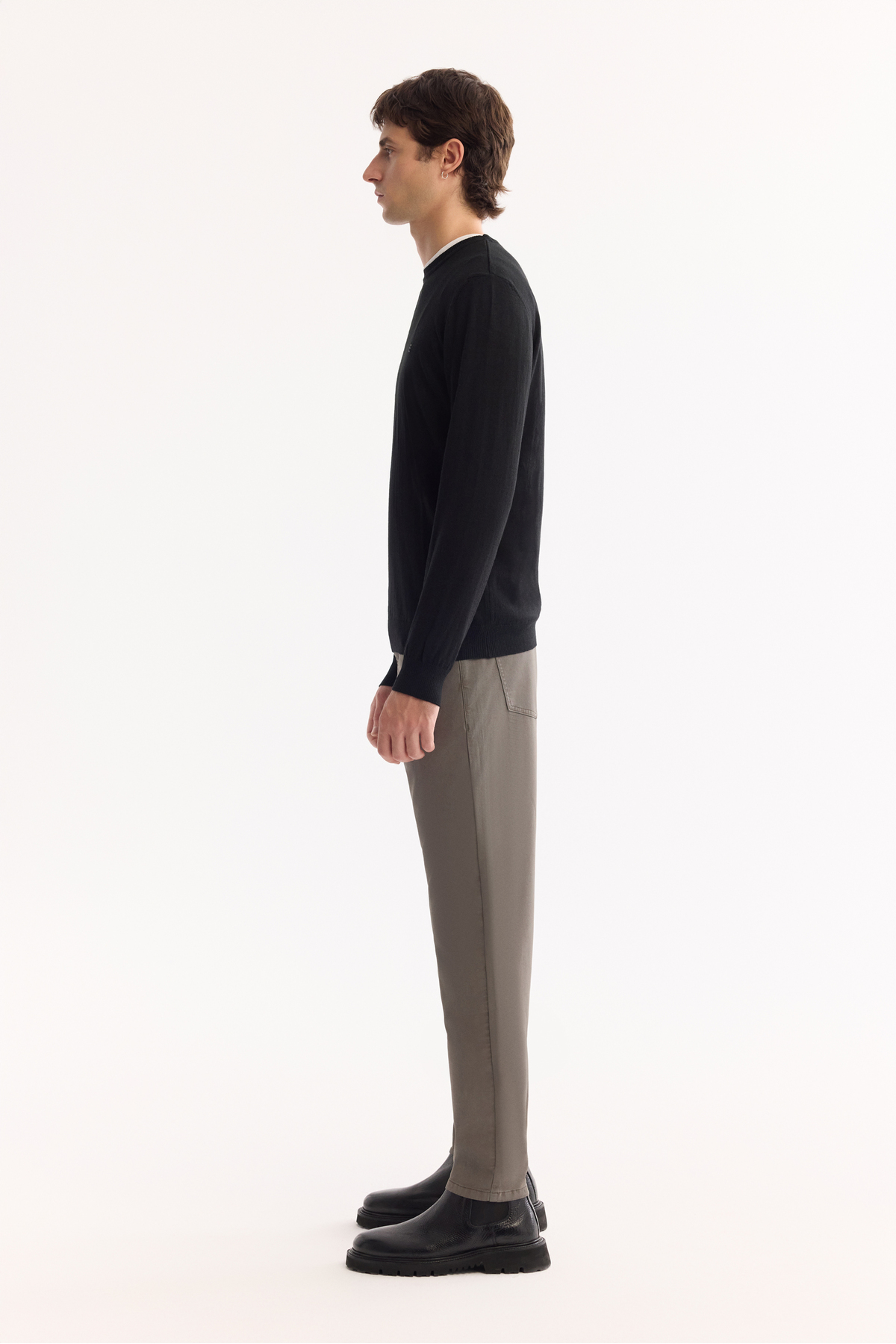 Avva  Erkek Siyah Bisiklet Yaka Yün Karışımlı Triko Regular Fit Kazak B005013 - Görsel 3