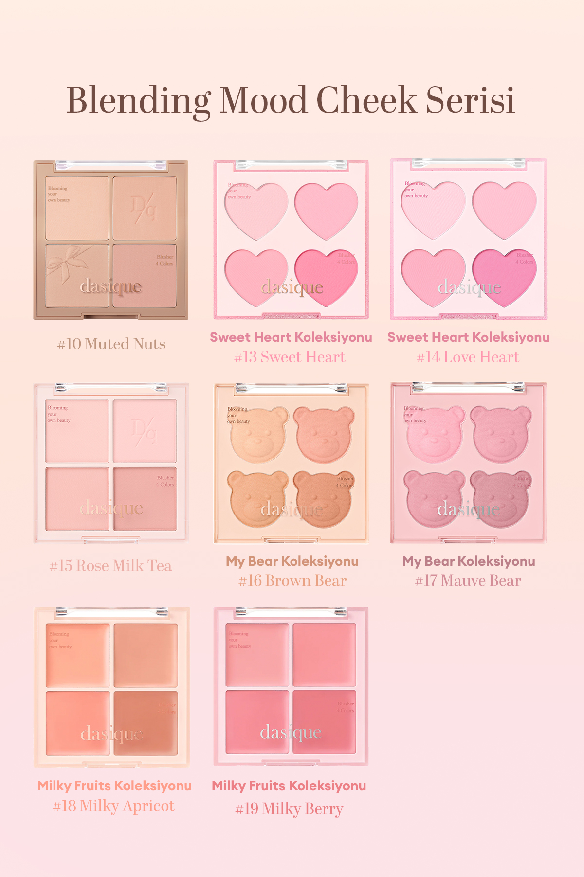 Karıştırılabilir Renk Tonlarına Sahip 4lü Jel Allık Blending Mood Cheek (#17 Mauve Bear) — رنگارنگ 111649 — تصویر 7 از 9
