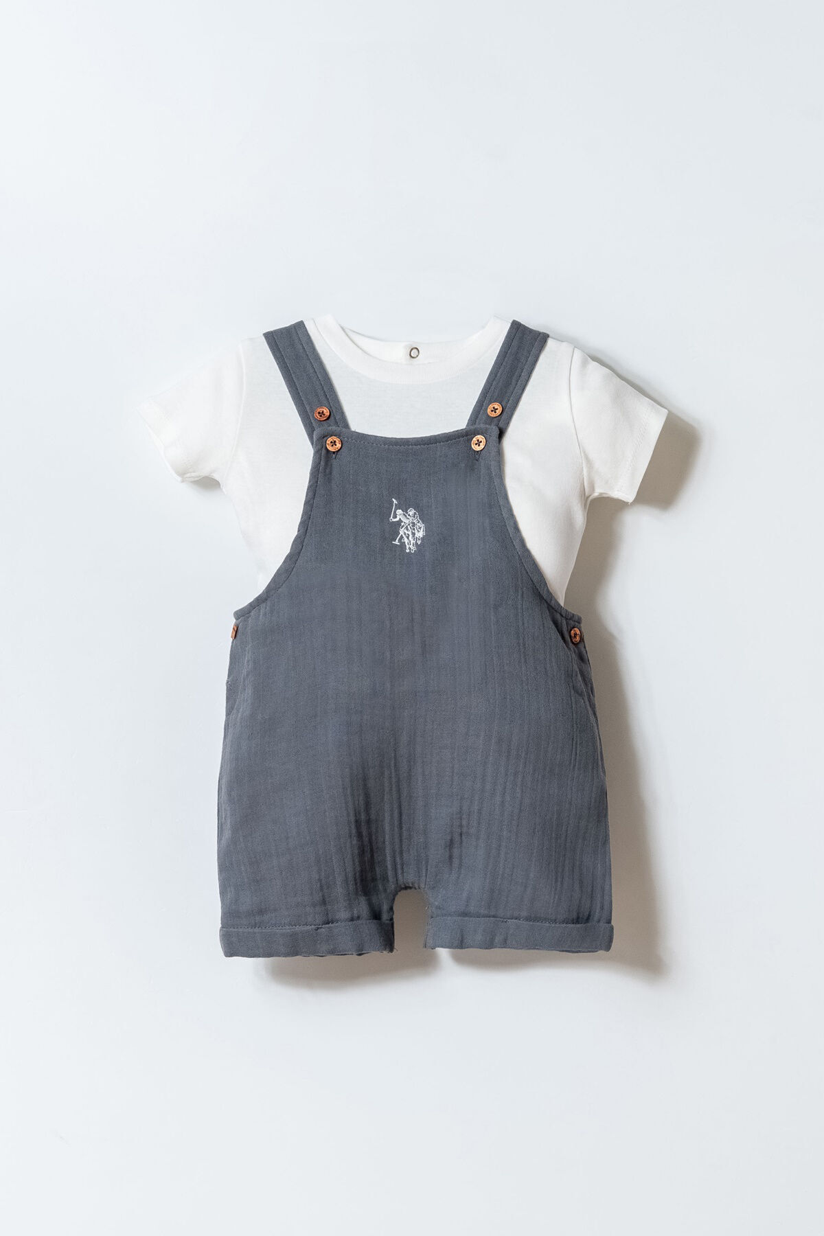 U.S. Polo Assn. Baby Boy Gray Shorts Set