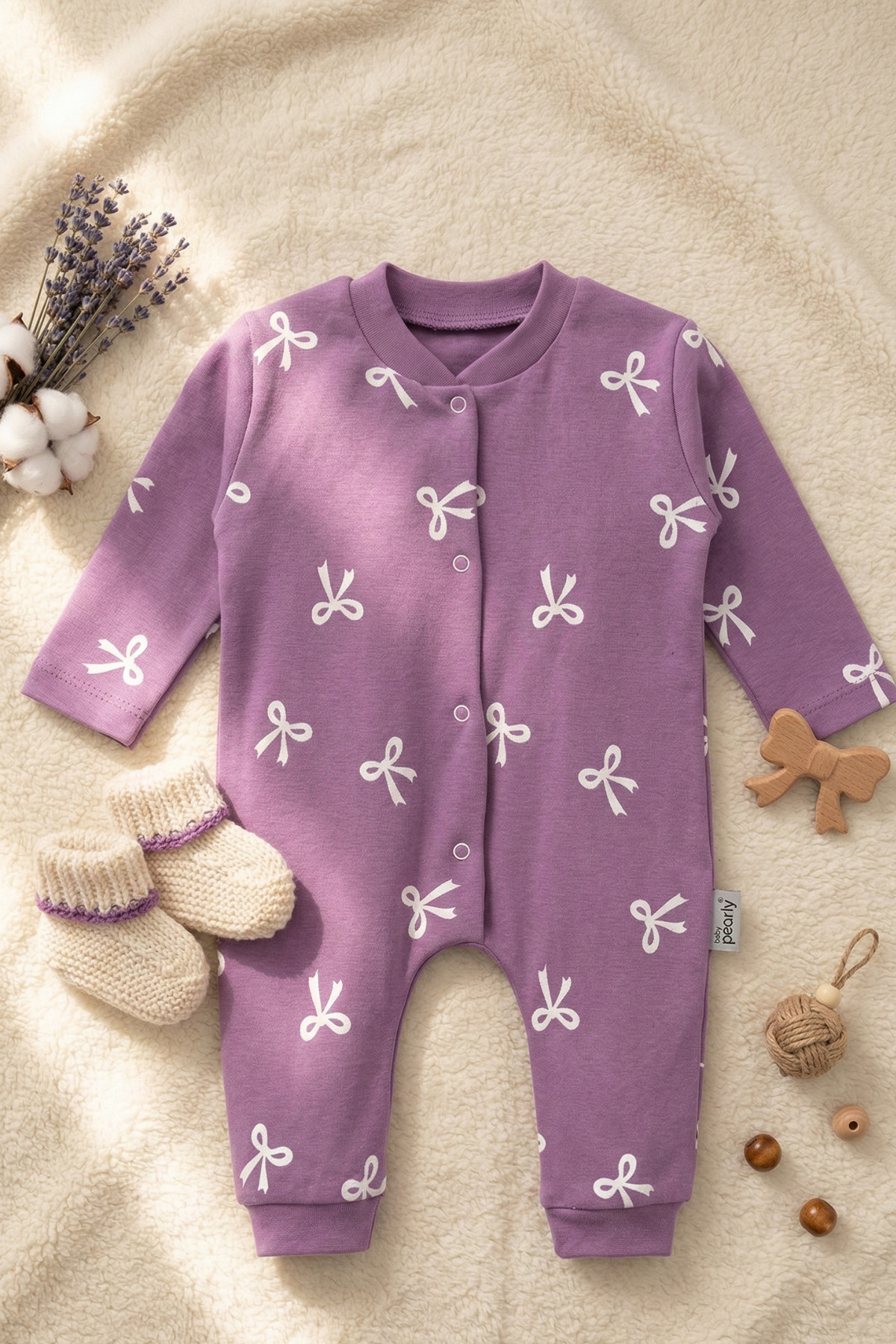 Bow Pattern Baby Girl Romper