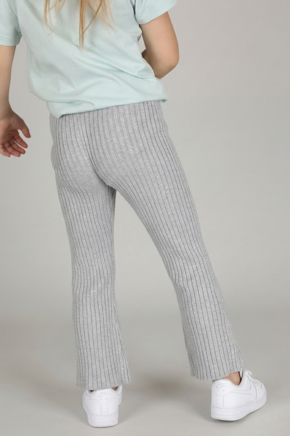 KUEZA KIDS Kız Çocuk Fitilli İspanyol Paça Yumuşak Dokulu Triko Tayt fotoğrafı 6 (önizleme)