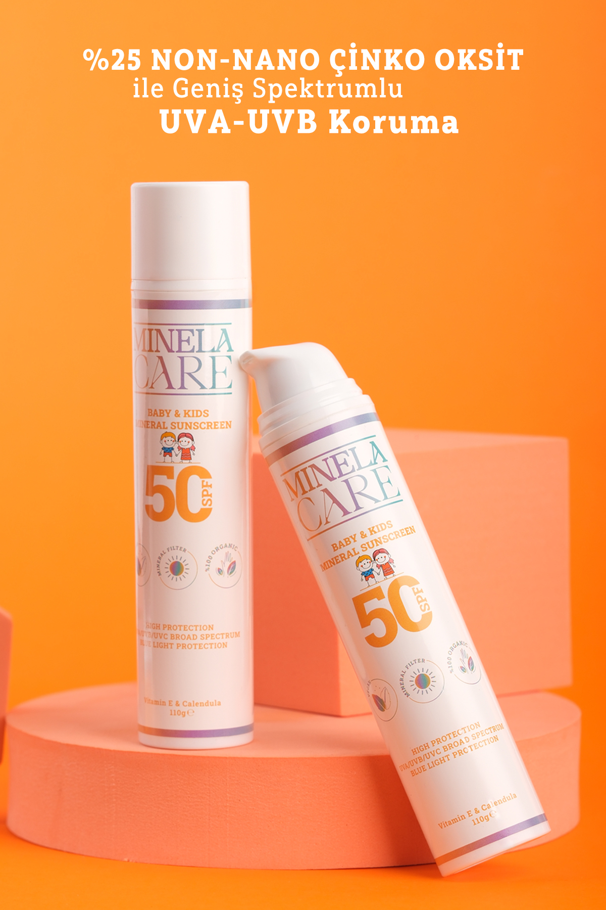 Minelacare Organik Mineral Filtreli Bebek ve Çocuk Güneş Kremi SPF 50 110 g %25 Non-Nano Çinko Oksit fotoğrafı 5 (önizleme)