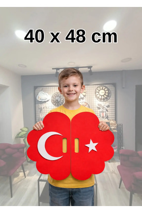 BekTek Gösteri ve Etkinlikler İçin Ahşap Türk Bayrağı Figürü 40X48