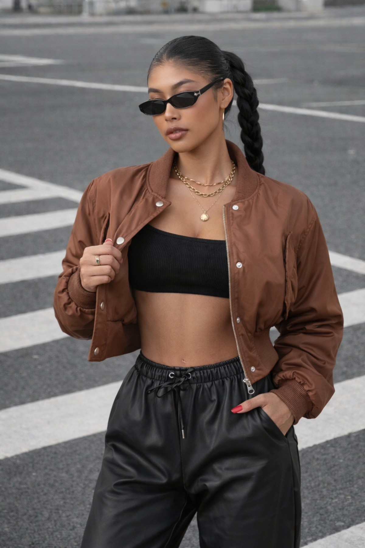 Lijuri  Miecka Crop Bomber Ceket 7022-8 R11-E-K4 - Görsel 3