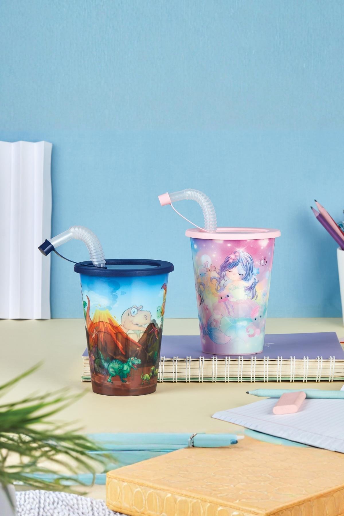 Renga Layt Kids Desenli 420 ml Pipetli PP Bardak 142025 Pembe fotoğrafı 5 (önizleme)