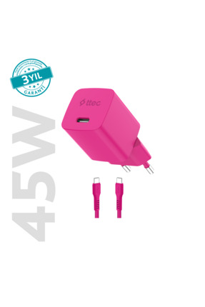 Ttec SmartCharger GAN 45W AVS PD Seyahat Hızlı Şarj Aleti + USB-C - USB-C 3A ...