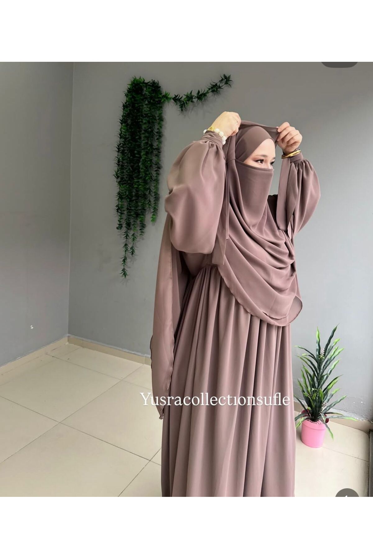 Yüsra Collection  Liza Elbise Ve Gölgeli Sufle 2”li Takım - Görsel 2