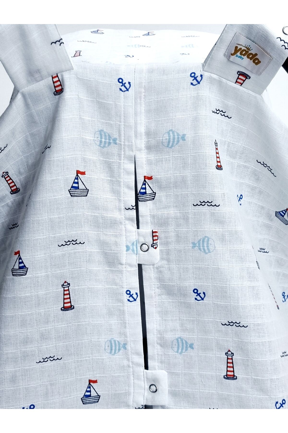 Yada Baby %100 Organik Pamuklu Kumaştan Müslin Tek Kat Minderli Puset Örtüsü Seti fotoğrafı 5 (önizleme)