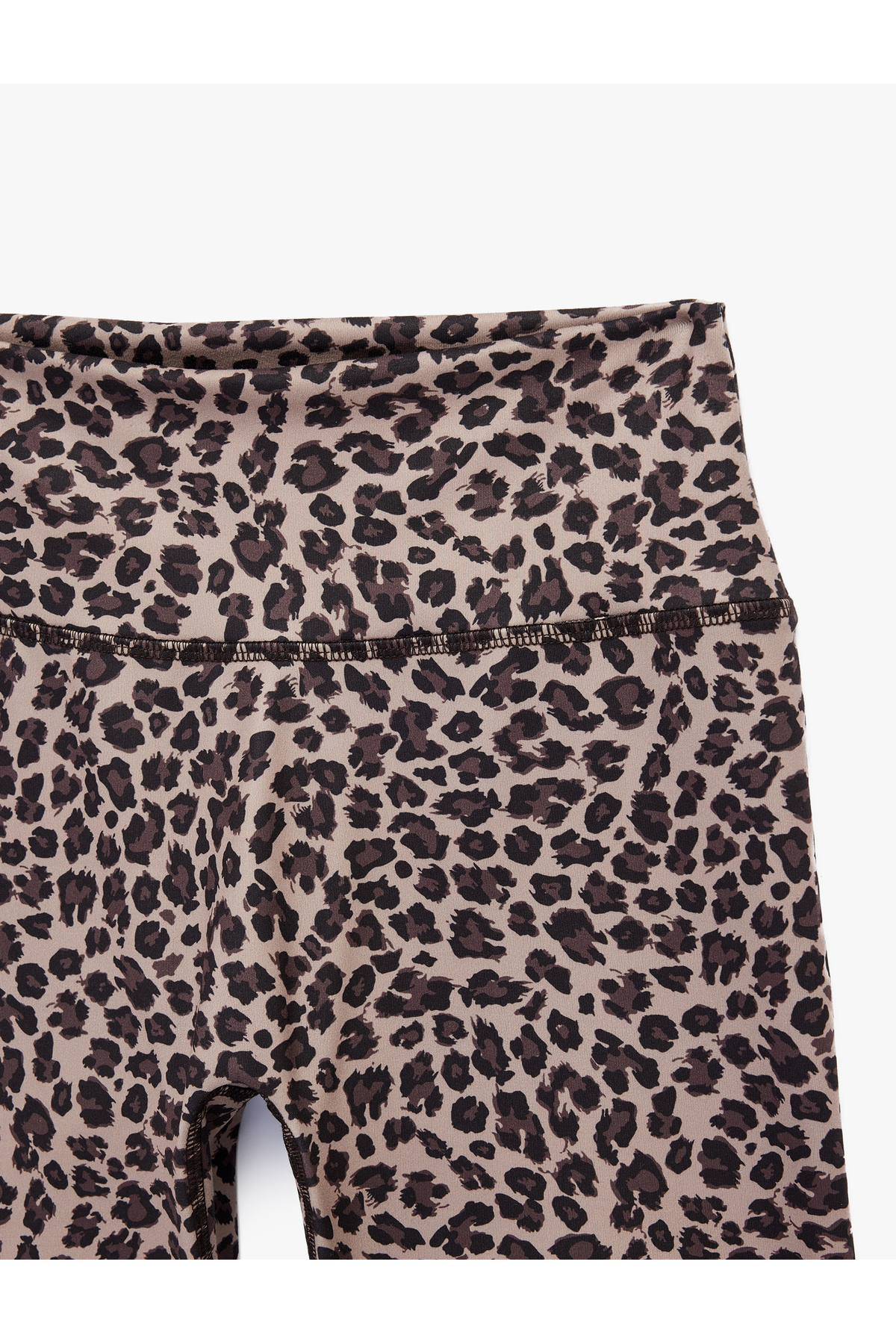 Koton Slim Fit Yüksek Bel Biker Spor Leopar Tayt görsel 5