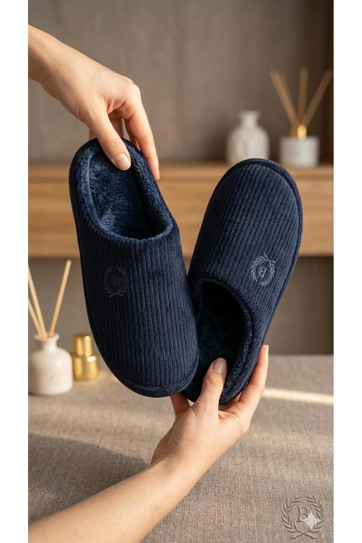 redtan  Ev Terliği | Ortopedik | Kadife Fitilli |Yumuşak Tabanlı | İçi Kürklü Damat Terliği & Çeyizlik - Görsel 4