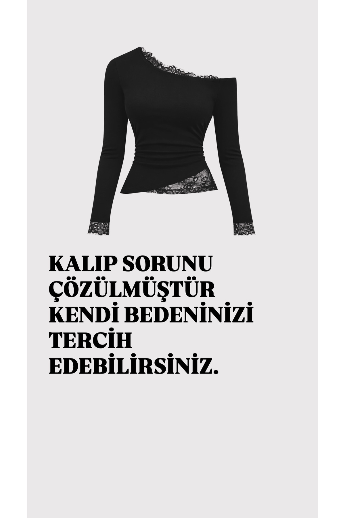 MYCPARL Dantel Detaylı Kayık Yaka Asimetrik Kesim Doğal Viskon Y2K Bluz görsel 3