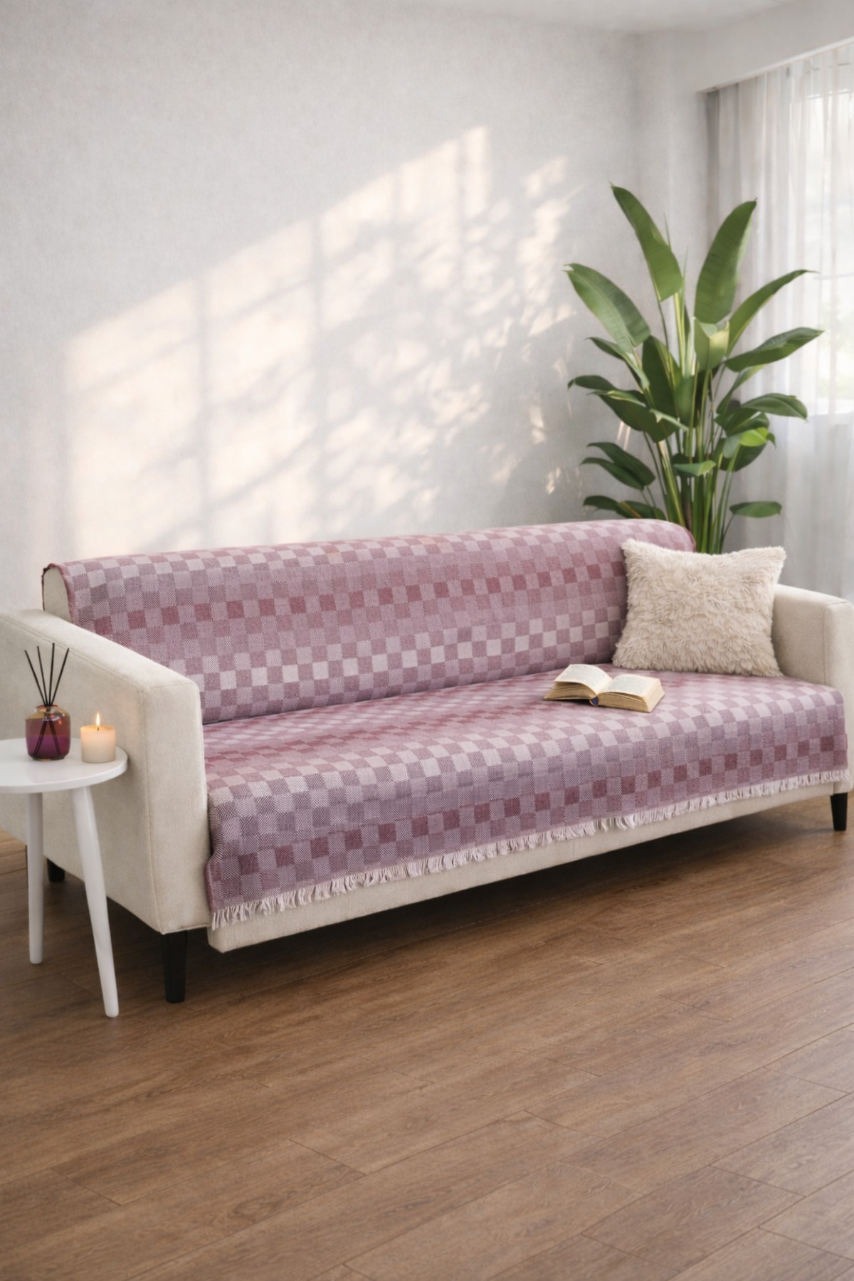 Cotton Sofa Cover Shawl Anti-Slip Texture Multipurpose Sofa Sofa Cover