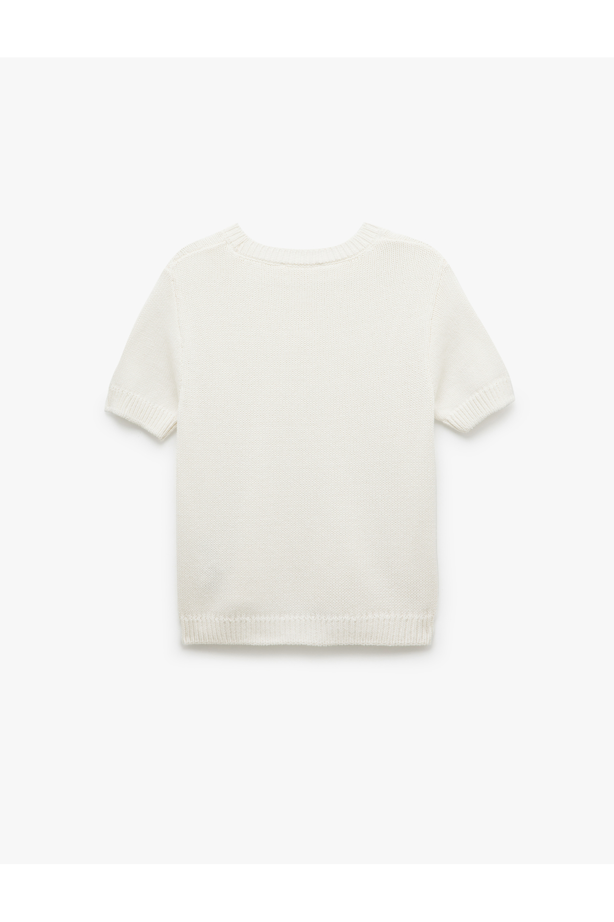 Koton  Bisiklet Yaka Kısa Kollu Triko Kazak - Görsel 4